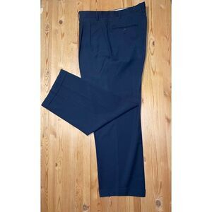 Canali Solid black Pleated Wool Dress Pants Trousers Mens size 38x27